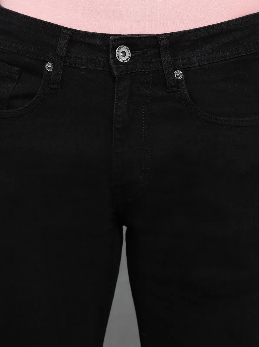 Black Solid Slim Fit Jeans | GreenFibre