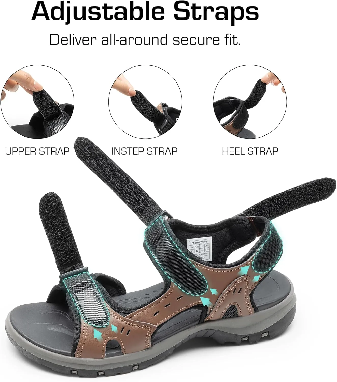 DREAM PAIRS Men??s Arch Support Hiking Sandals Sport Outdoor Athletic Comfortable Summer Beach Water Sandals