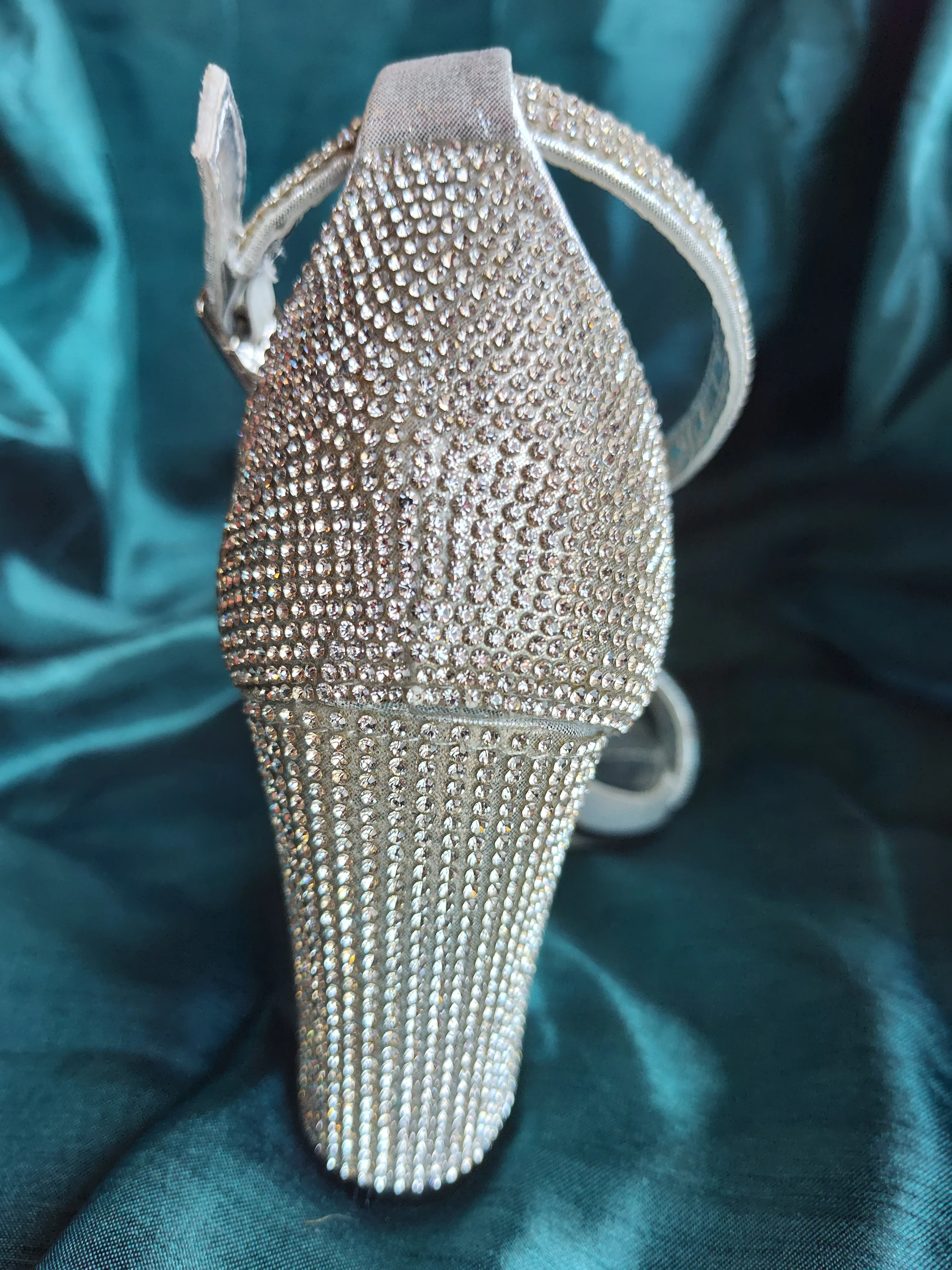 Glitzy Ankle Strap Heeled Sandal | Ava