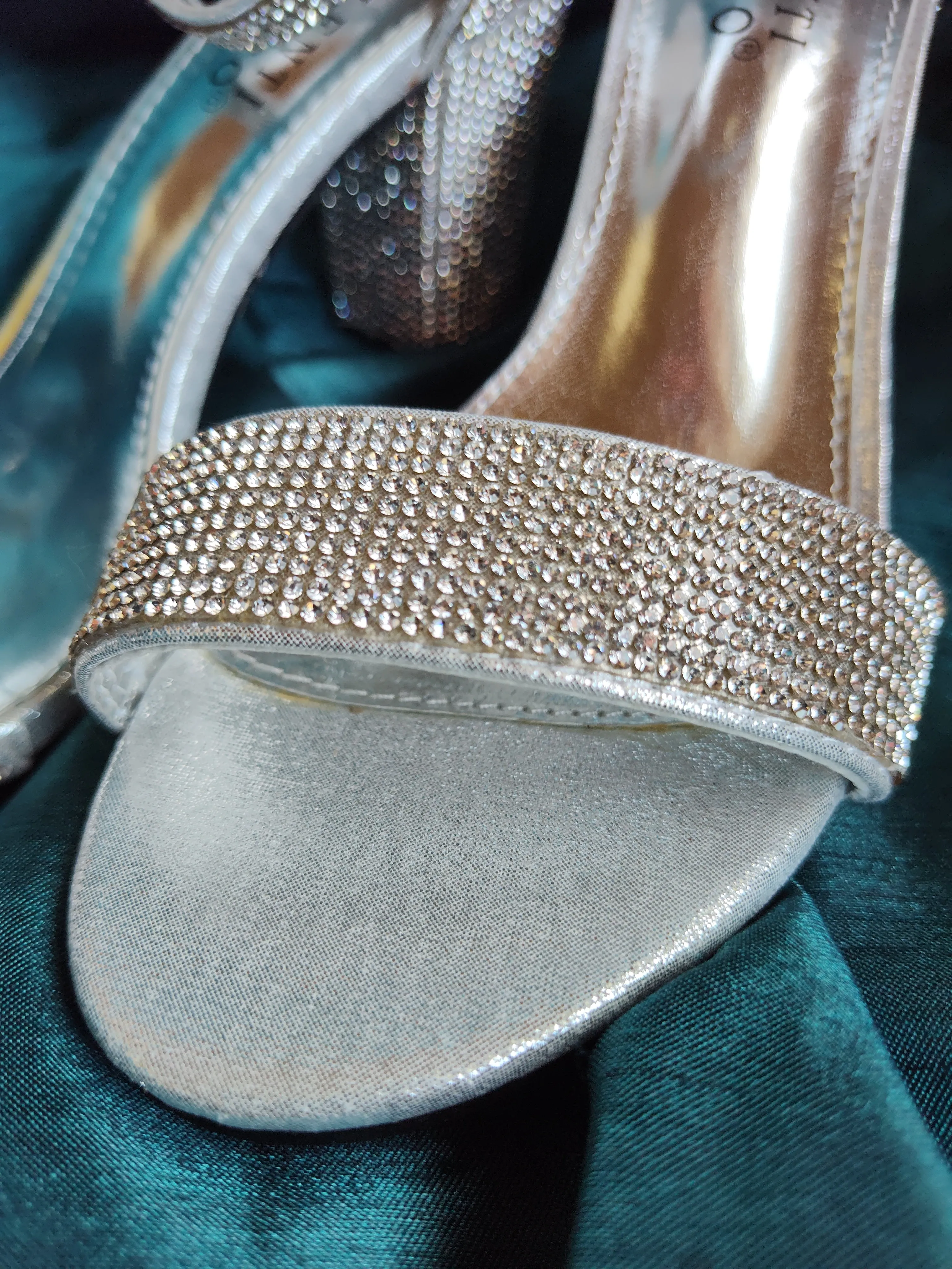 Glitzy Ankle Strap Heeled Sandal | Ava
