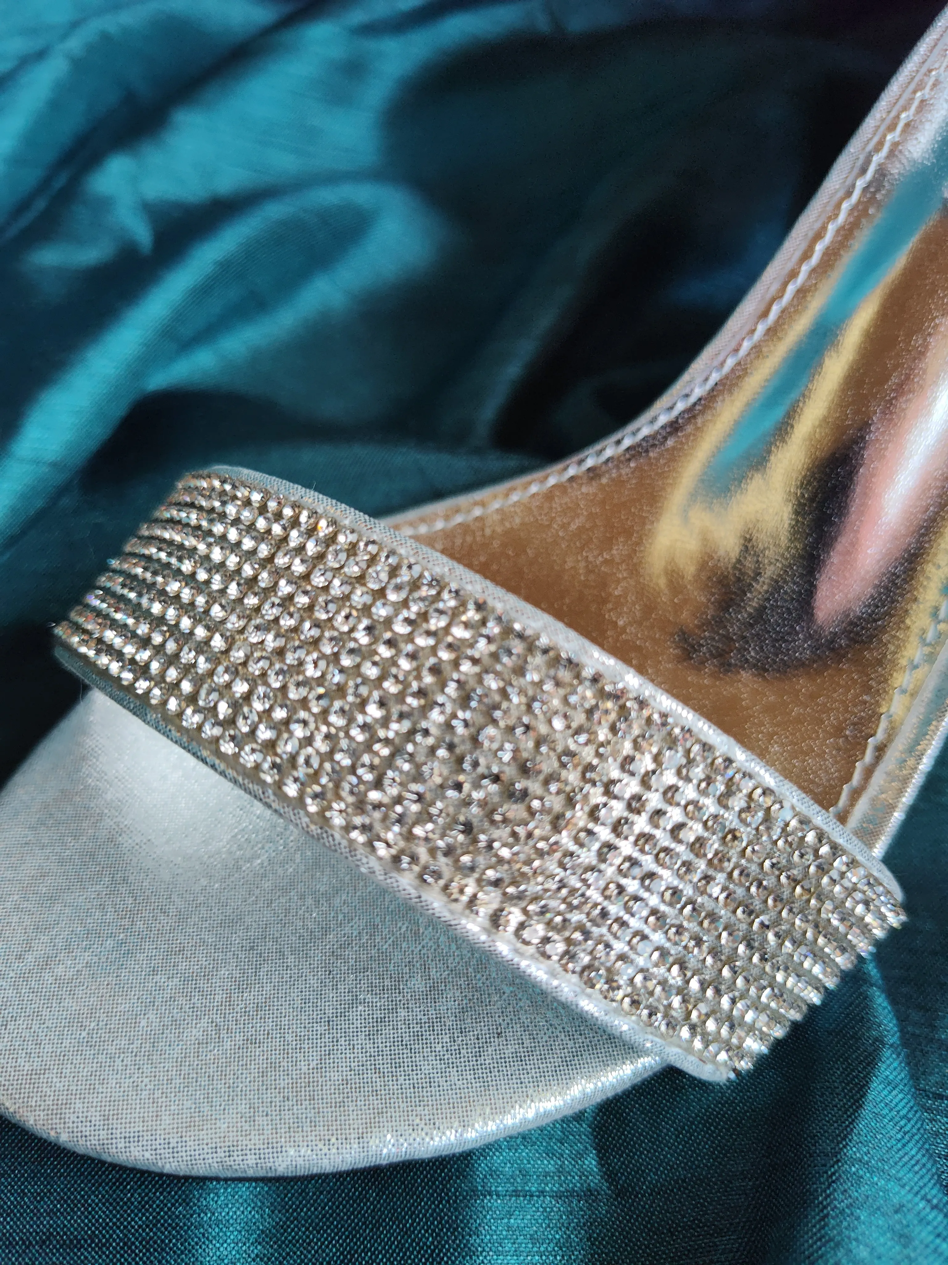 Glitzy Ankle Strap Heeled Sandal | Ava