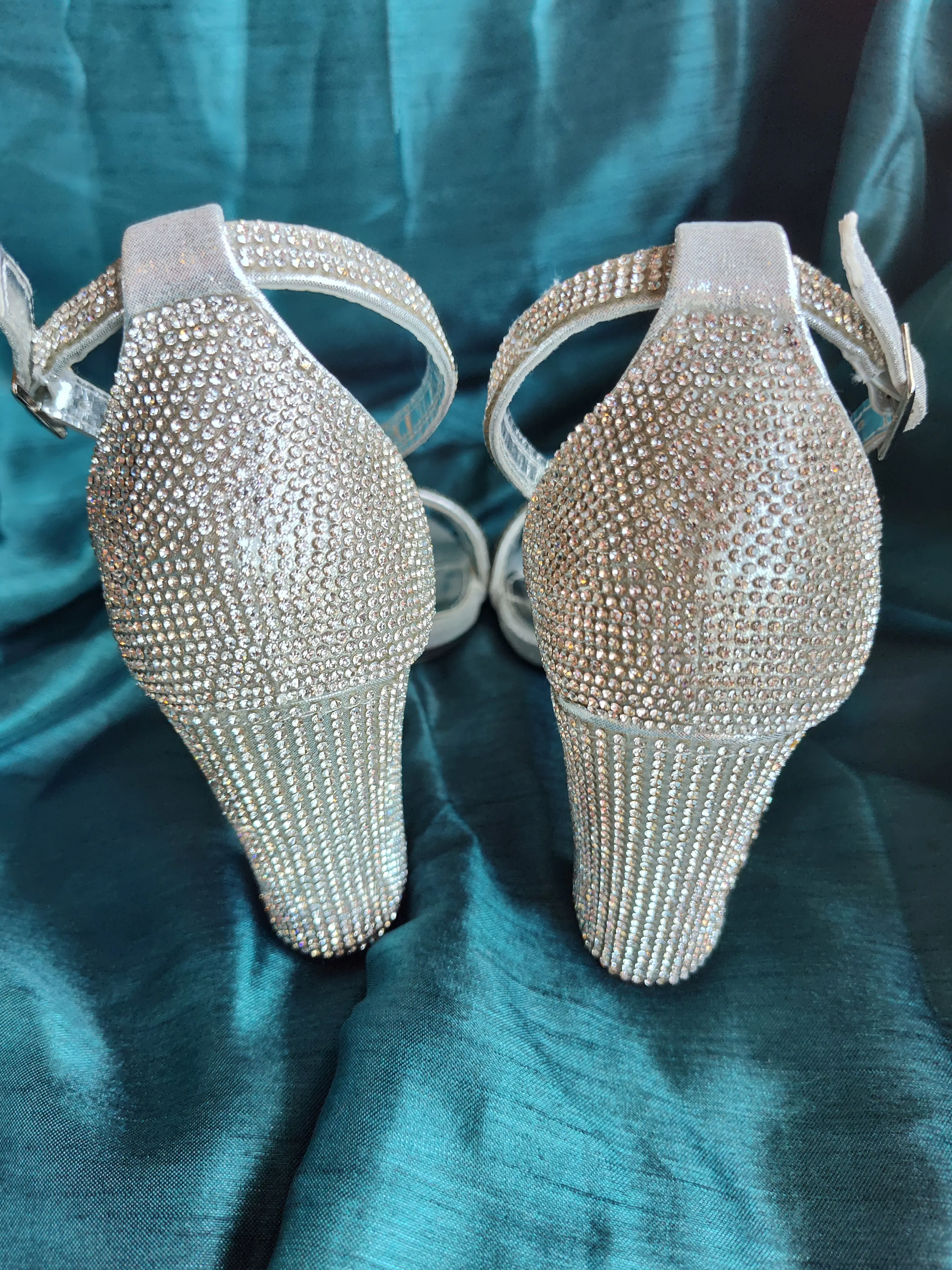 Glitzy Ankle Strap Heeled Sandal | Ava