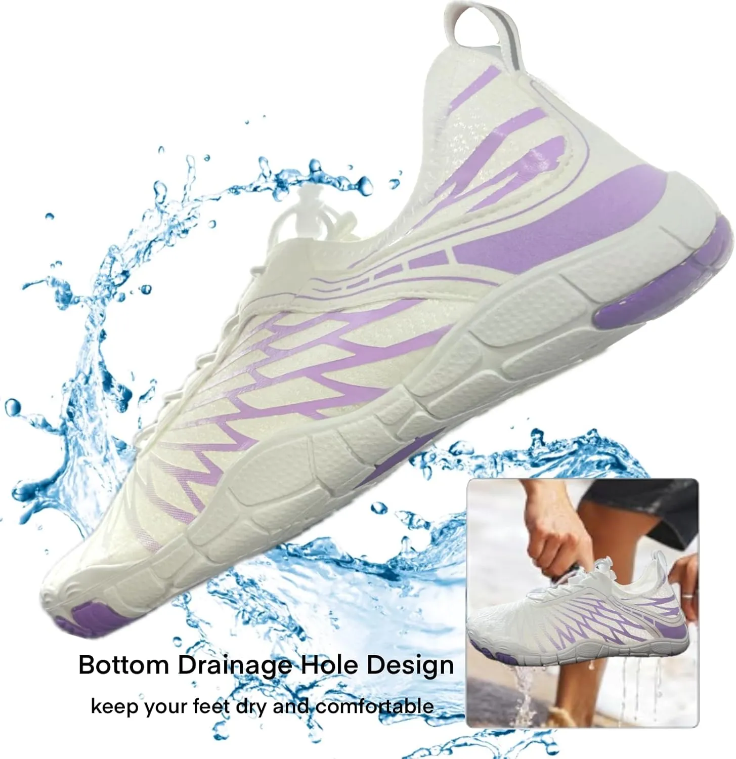 Hike Barefoot Shoes for Women Men with Wide Toe Box, Healthy & Non-Slip Breathable Barefoot Water Shoes Beach Pool Aqua Swim Surf Hiking Walking Shoes