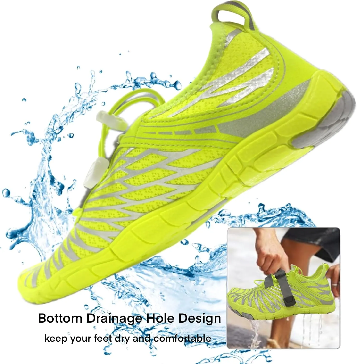 Hike Barefoot Shoes for Women Men with Wide Toe Box, Healthy & Non-Slip Breathable Barefoot Water Shoes Beach Pool Aqua Swim Surf Hiking Walking Shoes