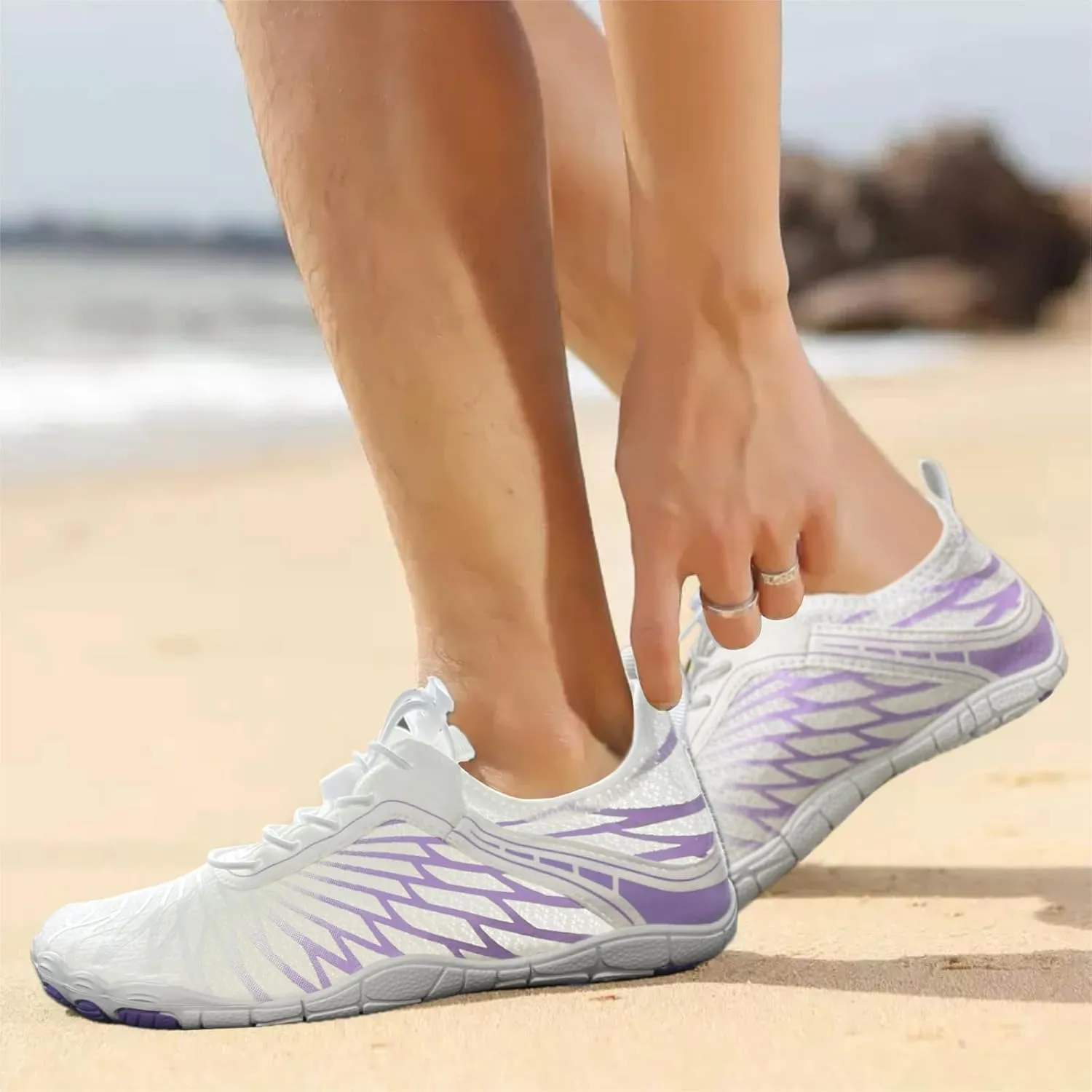Hike Barefoot Shoes for Women Men with Wide Toe Box, Healthy & Non-Slip Breathable Barefoot Water Shoes Beach Pool Aqua Swim Surf Hiking Walking Shoes