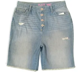 [Kids] Girls Short - Place - Washed Blue Jeans