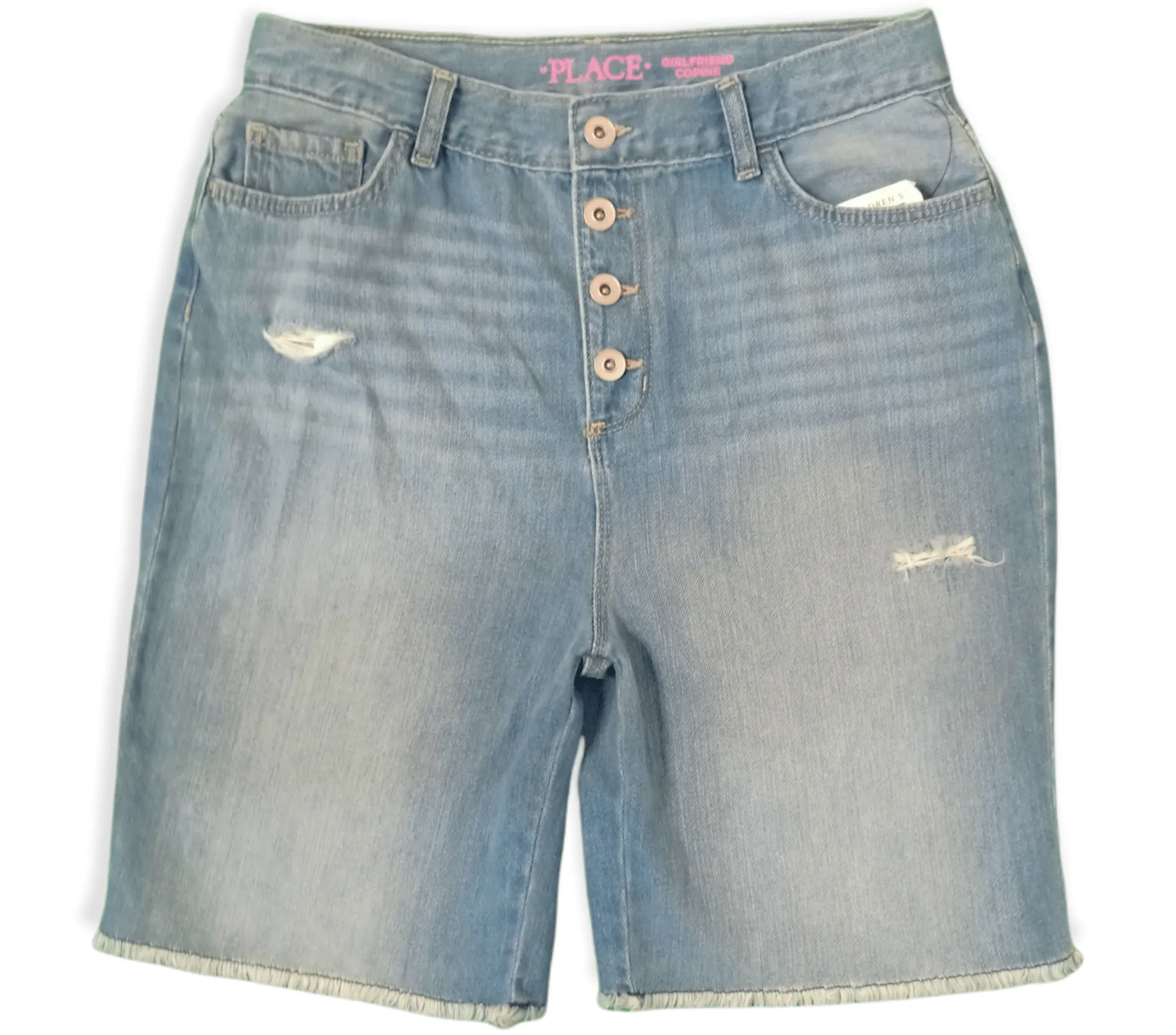 [Kids] Girls Short - Place - Washed Blue Jeans