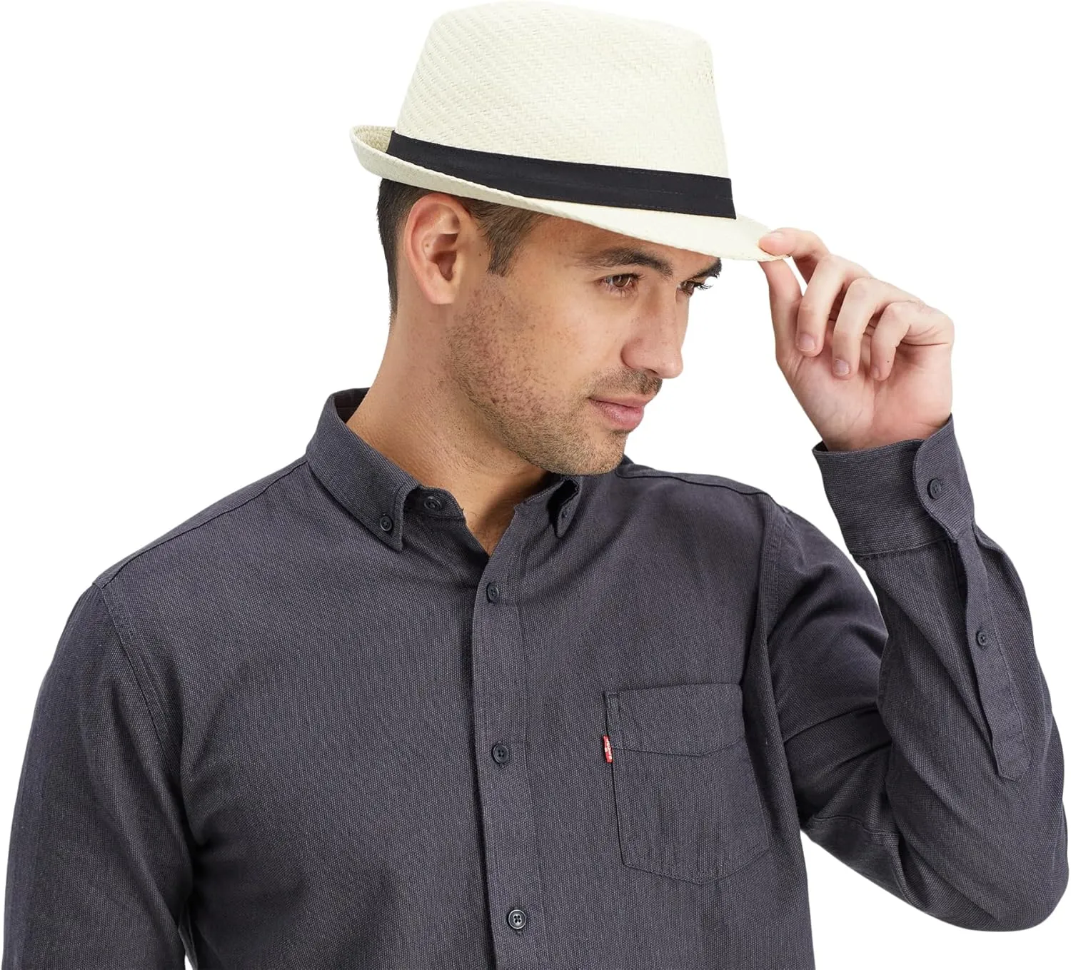 Levi's Men's Lightweight Straw Fedora Panama Hat