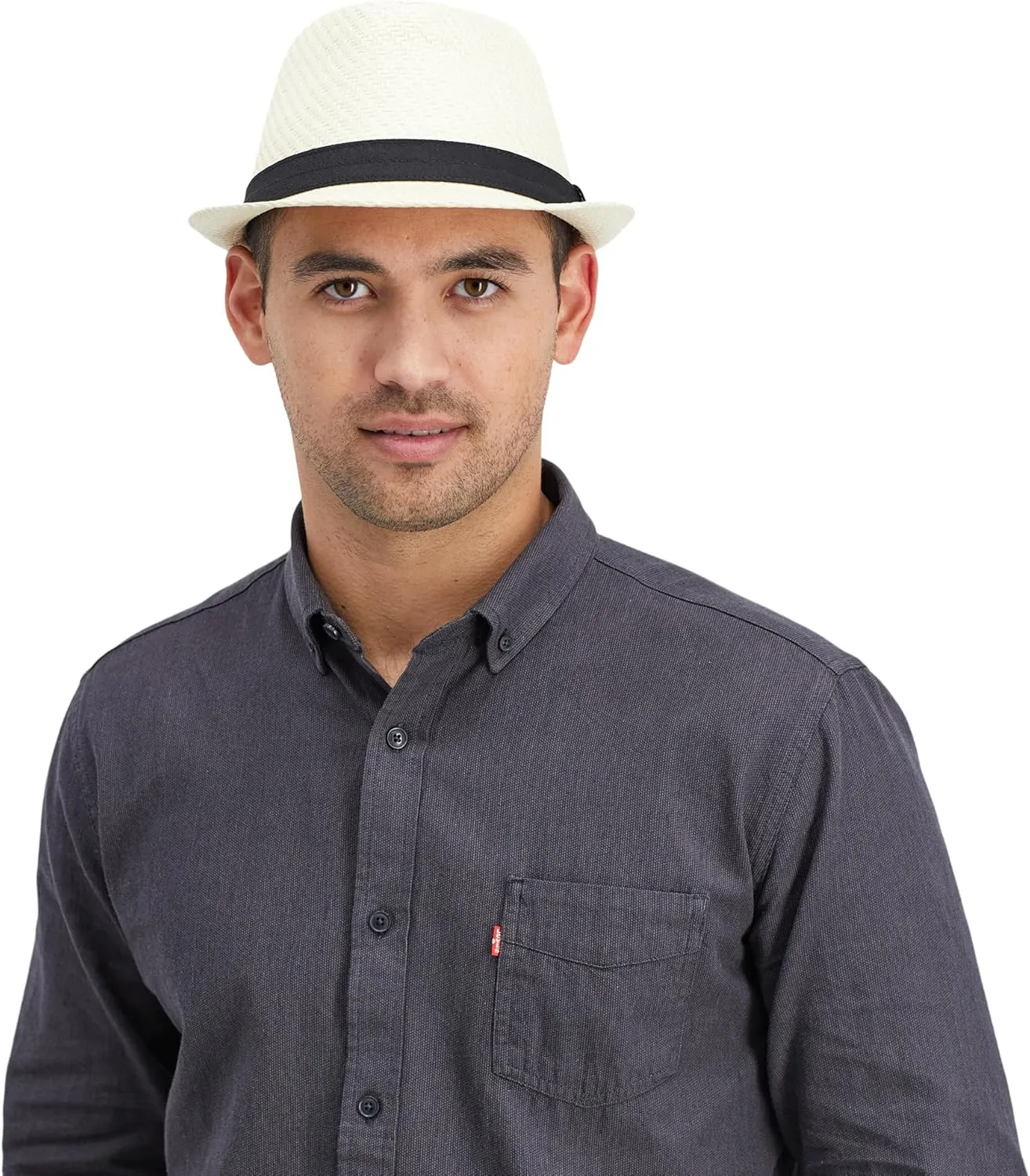 Levi's Men's Lightweight Straw Fedora Panama Hat