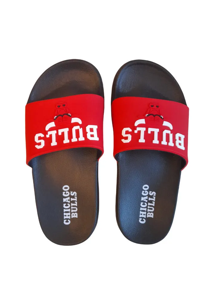 NBA Chicago Bulls Kids Red Unisex Sliders Sandals