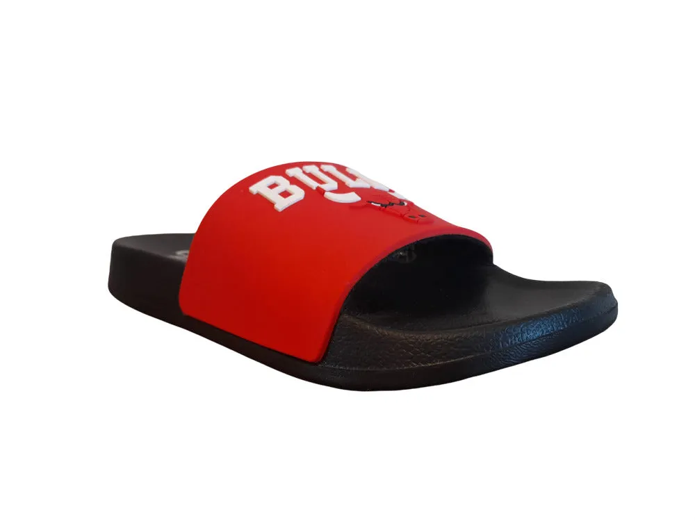 NBA Chicago Bulls Kids Red Unisex Sliders Sandals