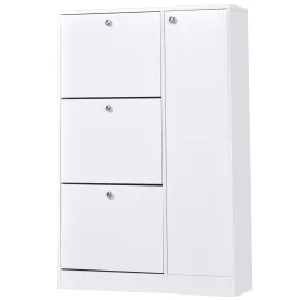 Trendy Shoe Storage Cabinet with 3 Tier Flap Door Drawers, 5-Tier Storage Cabinet, for Bedroom, Dorm, Office, Entryway and Drawer
